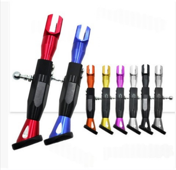 摩托车边撑电动车侧脚架CNC铝合金侧防滑支撑脚架可调节停车脚架